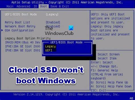 cant boot from cloned ssd|make disk bootable after clone.